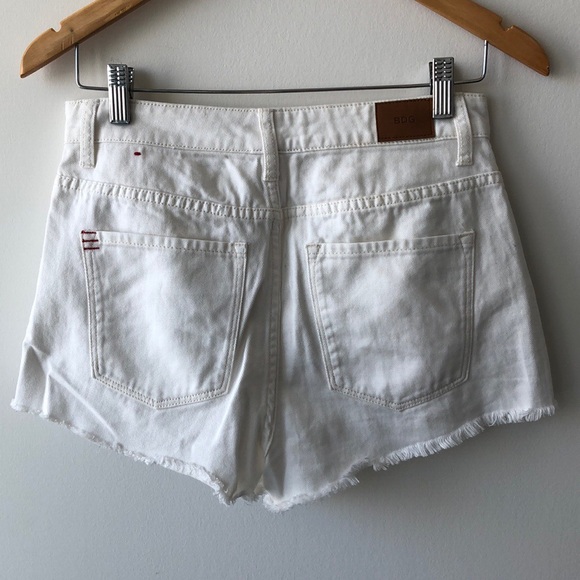BDG Hight Rise Drew Cheeky White Shorts - Picture 2 of 5